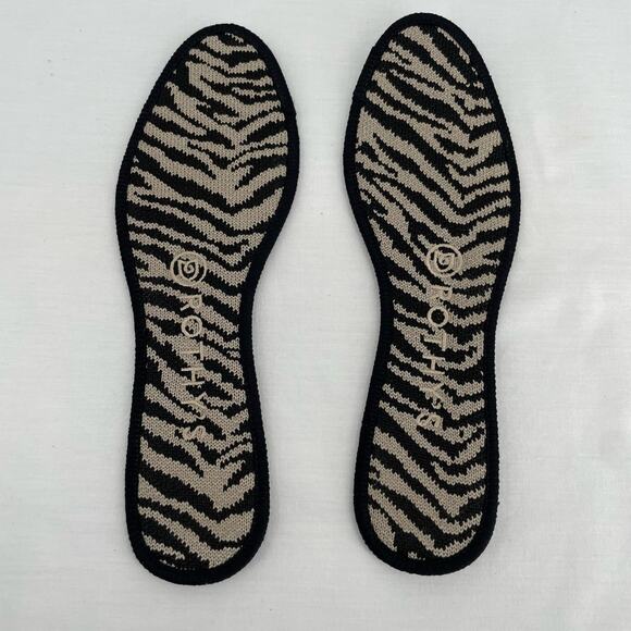 Rothy’s The Flat in Black Zebra Neutral Tapue Tan Printed Sustainable Flats 6.5 - Picture 5 of 15